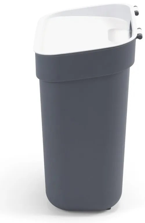 Ciemnoszary kosz na śmieci do segregacji odpadów z plastiku z recyklingu 10 l Ready To Collect – Curver