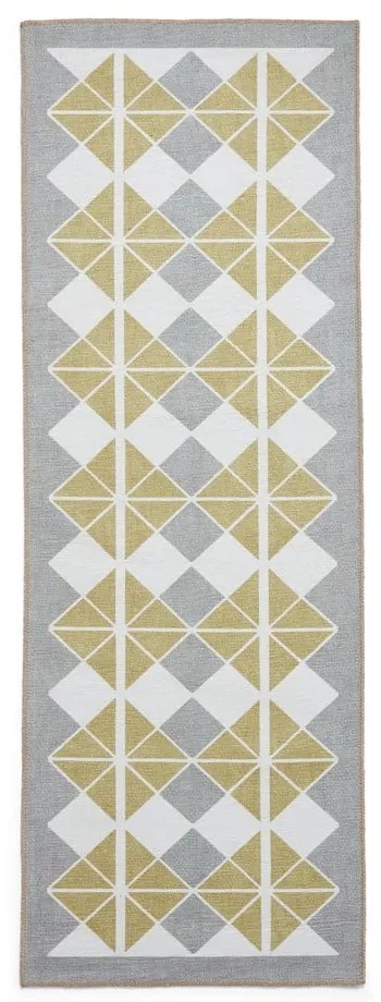 Żółto-szary chodnik odpowiedni do prania 61x170 cm Victoria Yellow – Think Rugs
