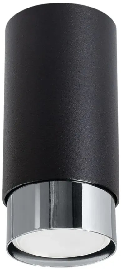 Chromowana czarna lampa sufitowa tuba - M094-Szabol