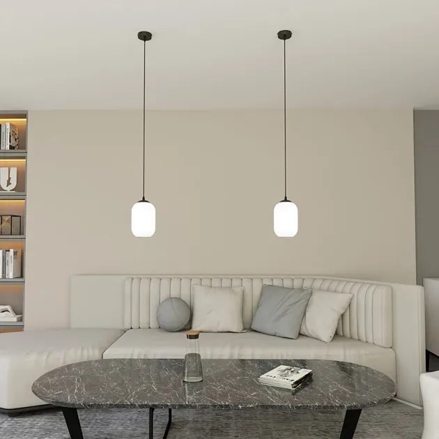 Nowoczesna lampa wisząca w kolorze opal - D161 E8-F56