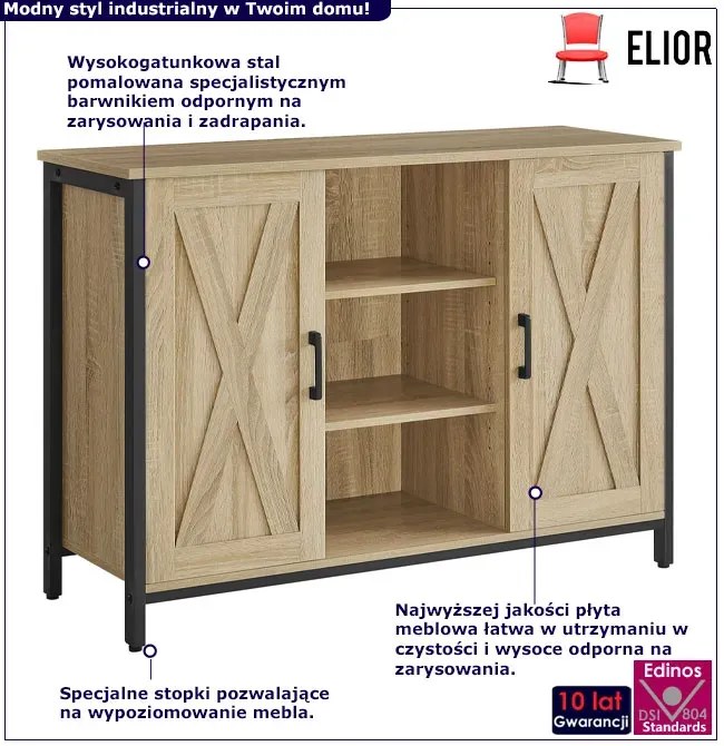 Loftowa komoda z półkami dąb sonoma A1-W50