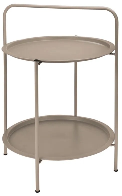 Metalowy stolik pomocniczy VARIO średnica 50 cm, beżowy