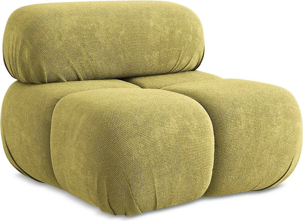 Fotel - z tkaniny szenilowej - limonkowy - LOKUA