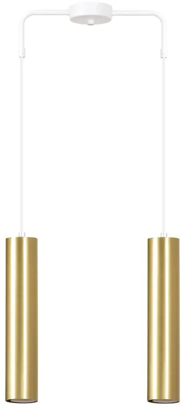 Biała podwójna lampa wisząca tuba - 8X D062 W8-W17