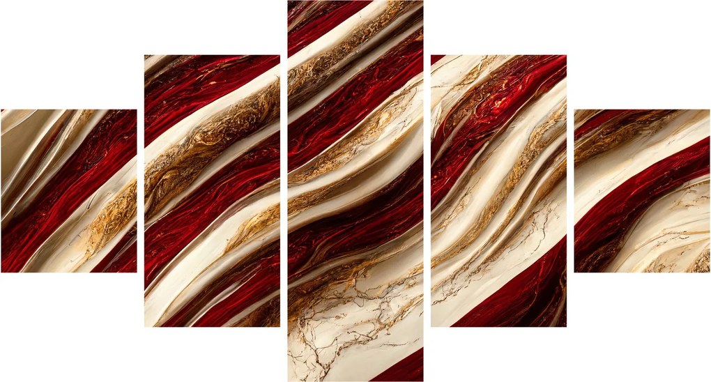 Obraz - Złoto - biała tekstura (125x70 cm)