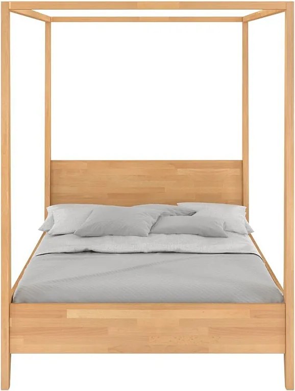 Łóżko bukowe Visby CANOPY z baldachimem, 140x200, naturalny