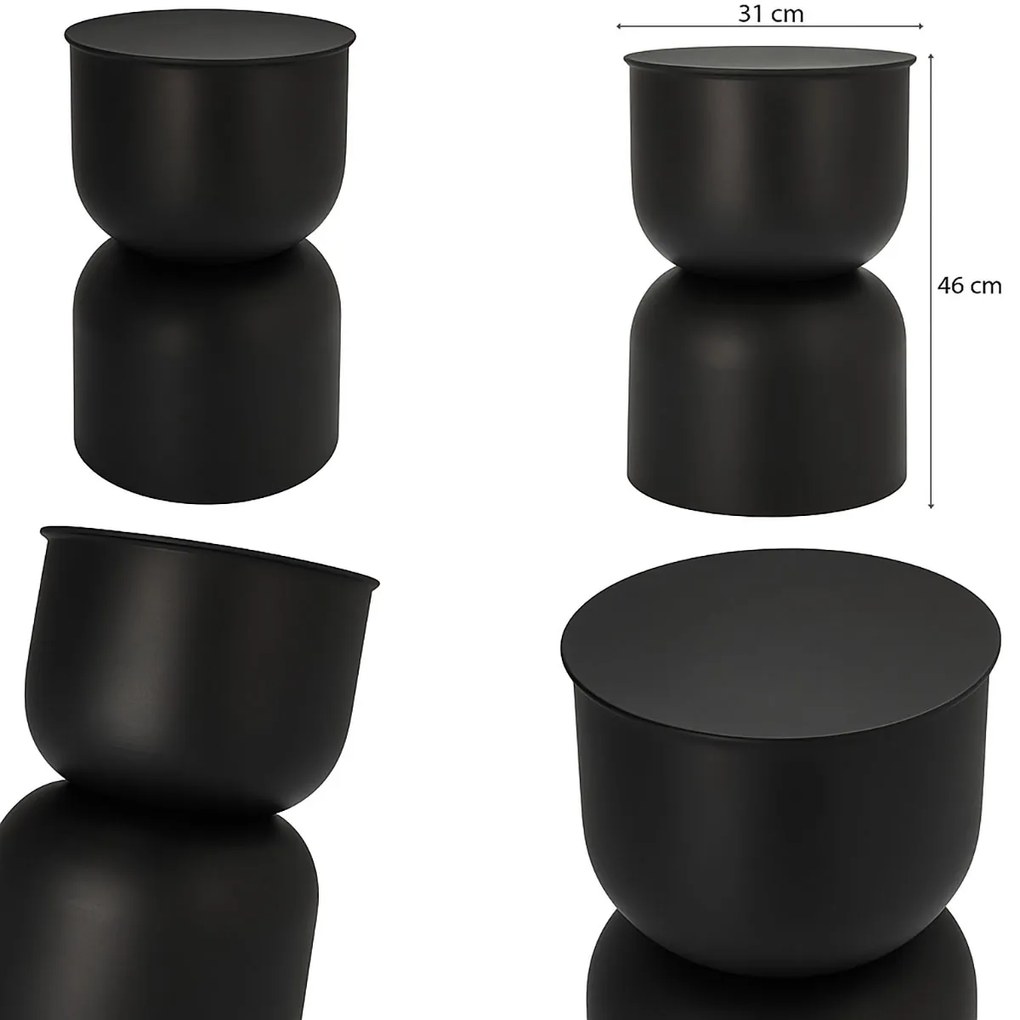 Stolik kolumna DISA, matowy, Ø 31 cm