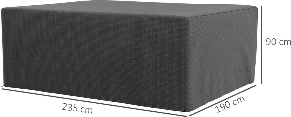 Outsunny Pokrowiec na Meble Ogrodowe Wodoodporny Odporny na UV Zimowy 235 x 190 x 90 cm Szary | Aosom PL