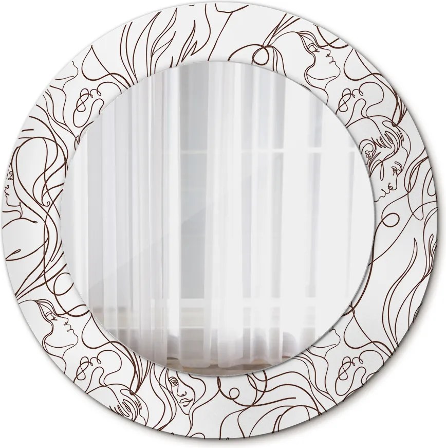 Lustro dekoracyjne okrągłe Sztuka linie