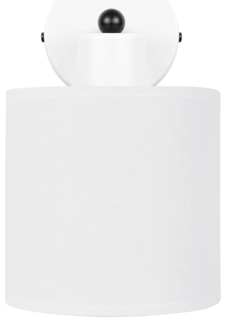 Biały kinkiet LED z białym abażurem WD-C-1010WE-WE jednopunktowy indus