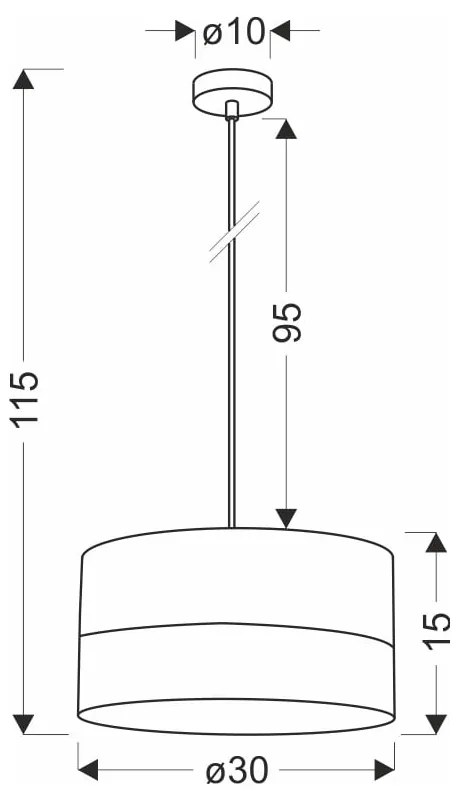 Biała lampa wisząca z tekstylno-fornirowym kloszem ø 30 cm Bianco – Candellux Lighting