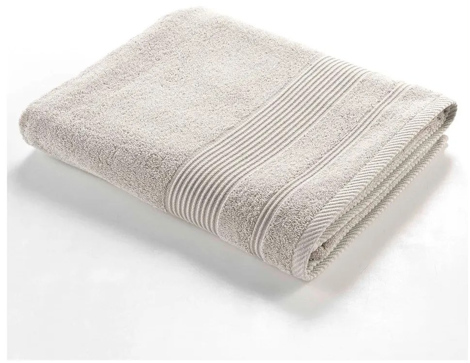 Beżowy bawełniany ręcznik kąpielowy frotte 90x150 cm Tendresse – douceur d'intérieur