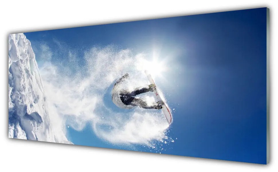 Panel Szklany Snowboard Sport Śnieg Zima