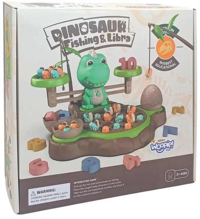 Woopie waga szalkowa gra łowienie małych prehistorycznych dinozaurów nauka liczydło