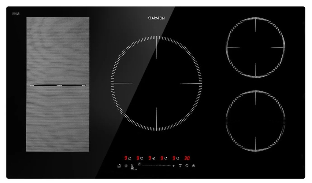 Klarstein Delicatessa 90cm Płyta Indukcyjna 5 Stref Gotowania Czarny