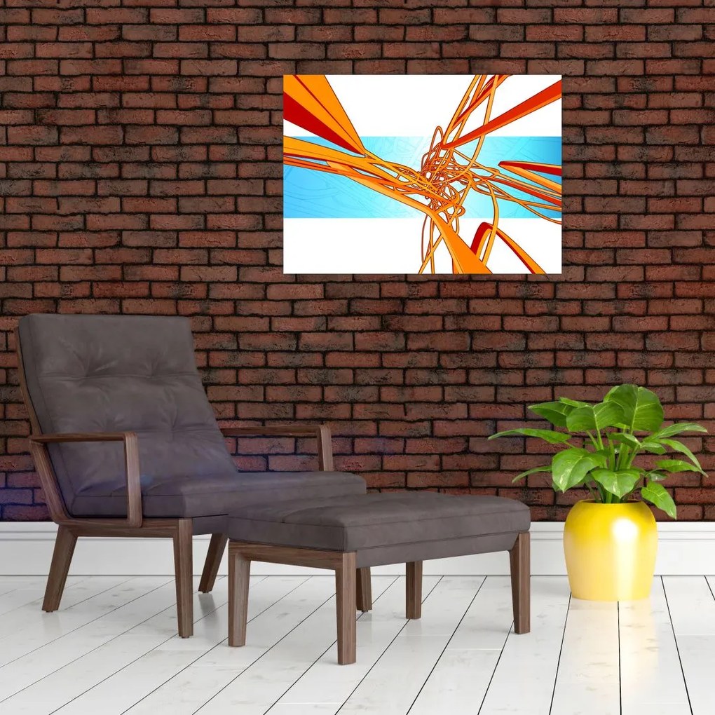 Obraz - Splecione linie, abstrakcja (70x50 cm)