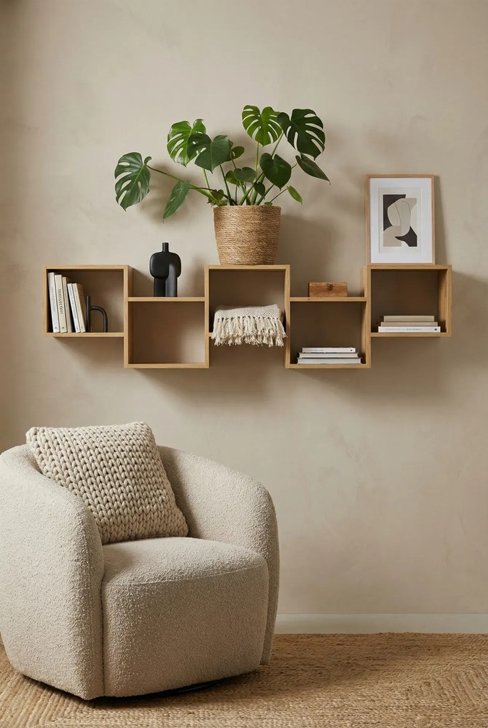 Nowoczesna półka ścienna w kolorze dąb artisan P2-N39