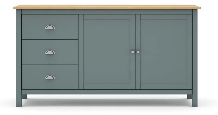 Szarozielona komoda z litego drewna sosnowego 150x80x40 cm Misti – Marckeric