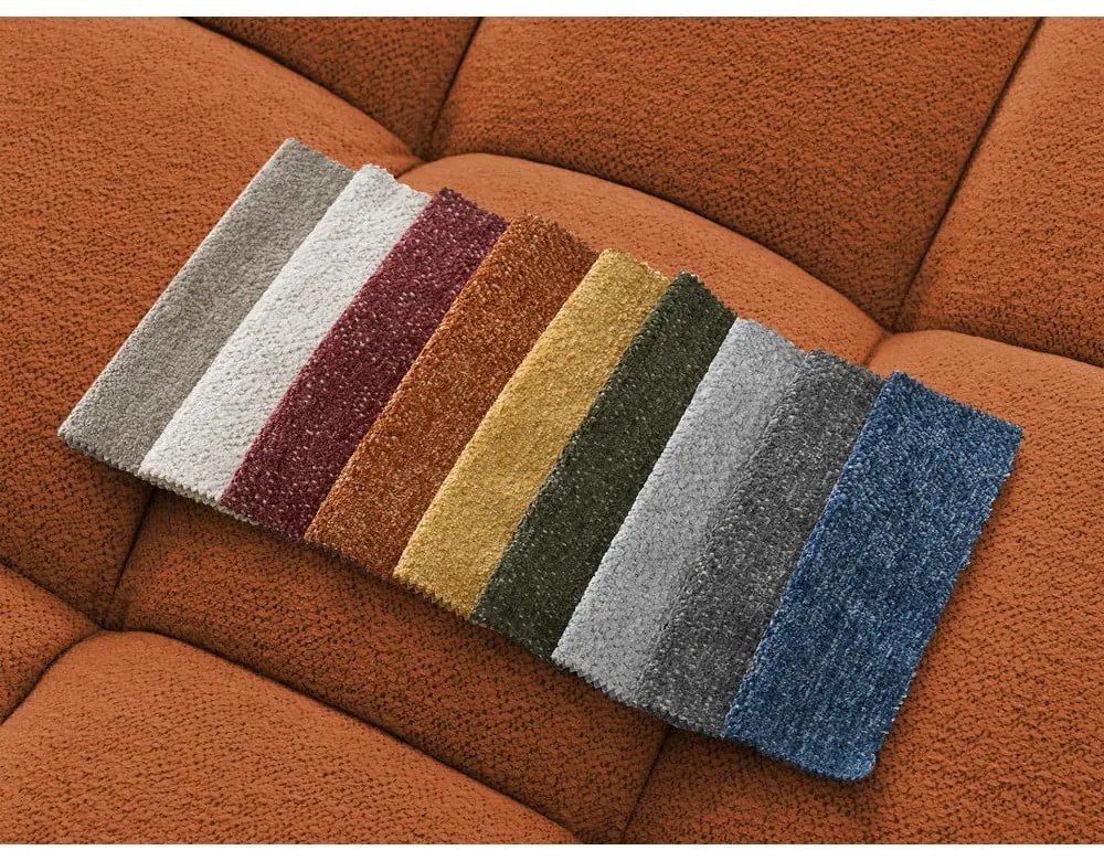 Sofa z tkaniny szenilowej w kolorze terakoty 278 cm Everest – Bobochic Paris