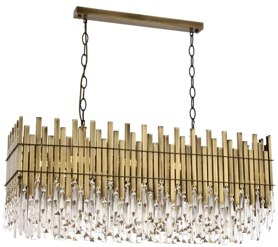 Żyrandol na łańcuchu CRYSTALLINE 8xE27/40W/230V mosiądz