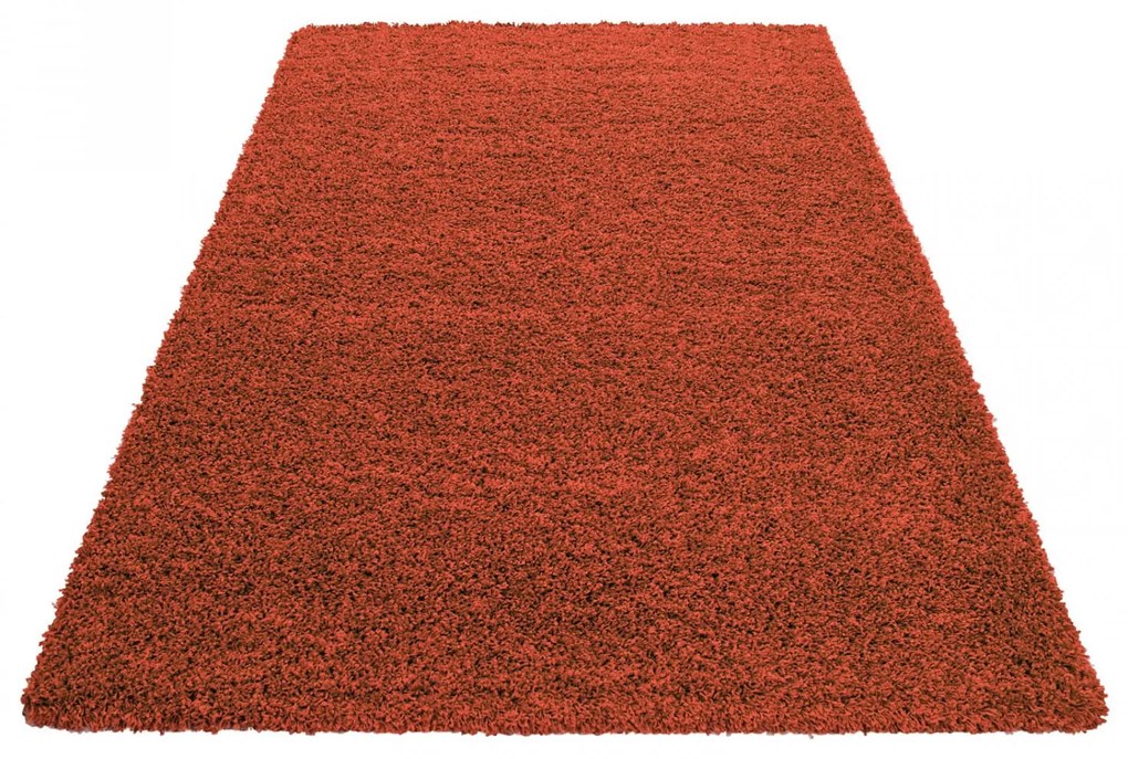 Dywan shaggy jednokolorowy ceglany 140 cm x 200 cm