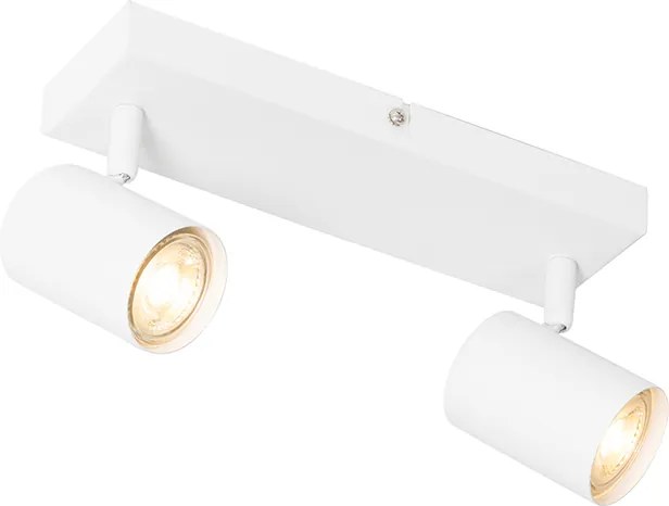 Nowoczesna lampa sufitowa biała 2-punktowa regulowana prostokątna - Jeana
