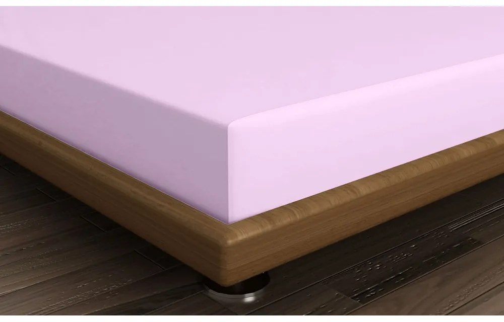 Różowe bawełniane prześcieradło z gumką 140x200 cm – Mijolnir