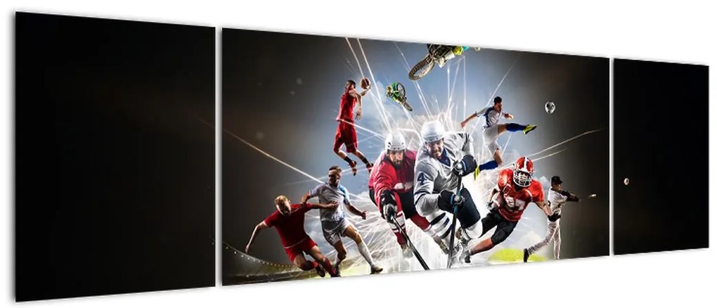 Obraz - Sportowcy (170x50 cm)