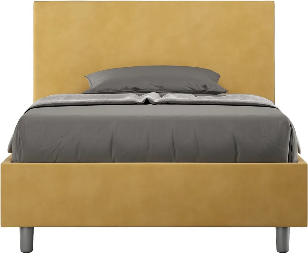 Łóżko bez stelaża tapicerowane 120x190 microfibra okra Adele