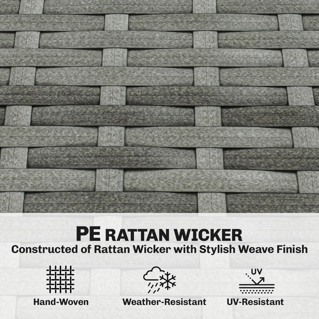 Outsunny Fotel rattanowy z poduszką, wyściełany fotel ogrodowy z polirattanu, fotel wiklinowy do 120 kg | Aosom PL