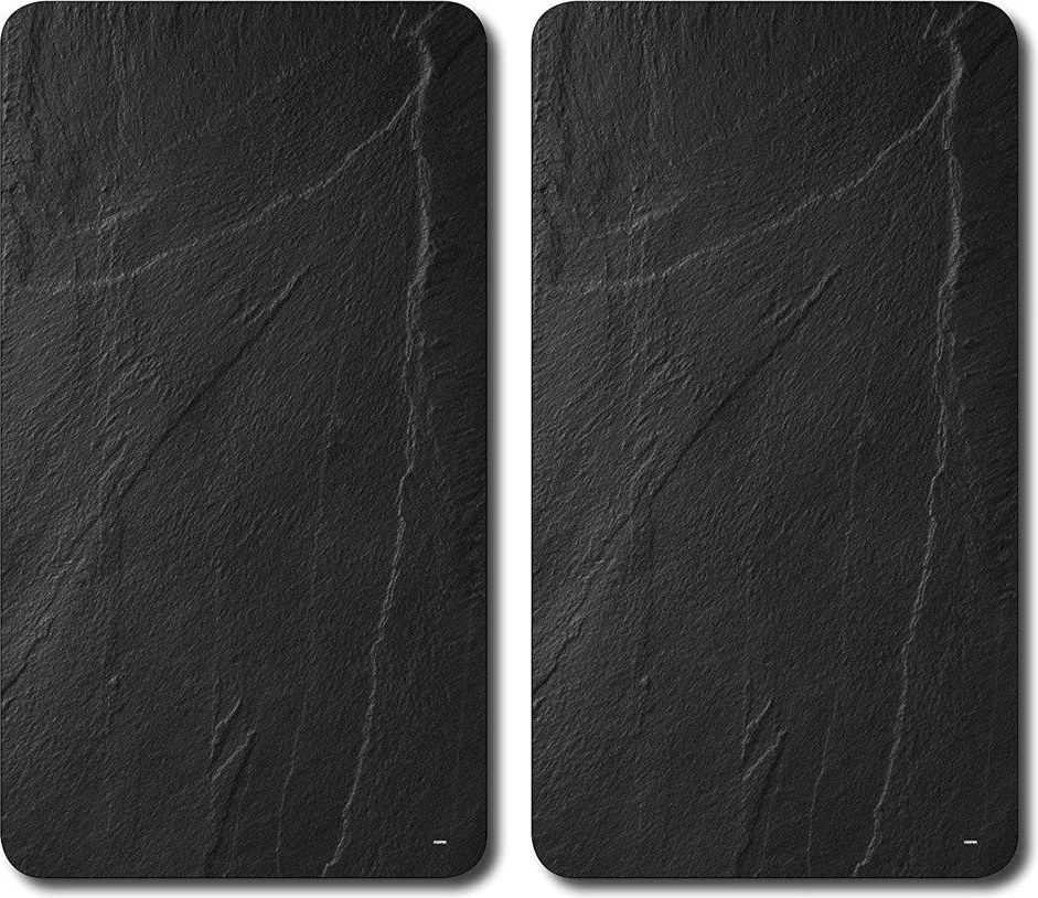 Szklane płyty ochronne na kuchenkę, komplet 2 desek do krojenia, 2 szt, Łupek, KESPER