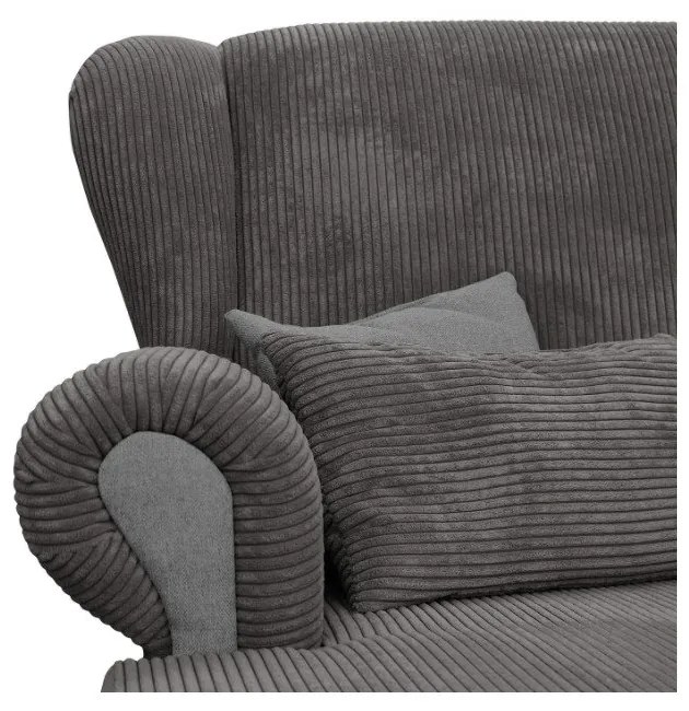 Szarobrązowy sztruksowy fotel Lord – Ropez