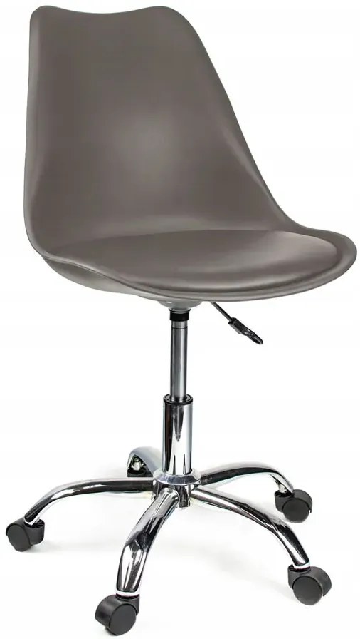 Szare krzesło na kółkach do biurka - Tunier 3X