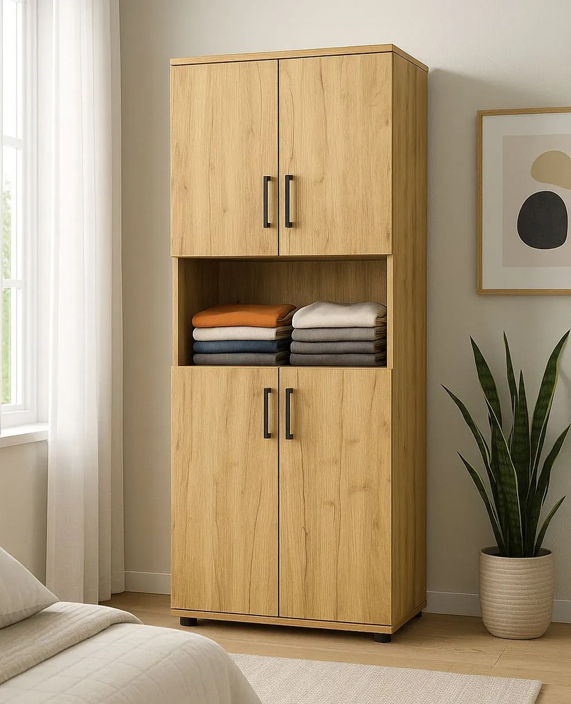 Wysoki regał na ubrania dąb craft N4-G80