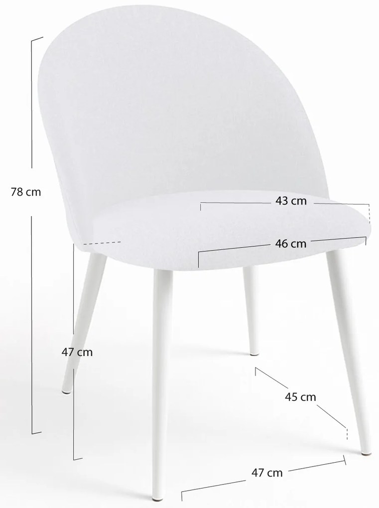 Pack 4 Krzesa White Vint Tkanina