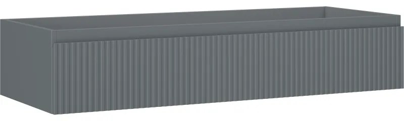 Mexen Rivel szafka łazienkowa podumywalkowa 120 cm, 1 szuflada, ryflowana , szara mat - 91A20-12023-1-BF66