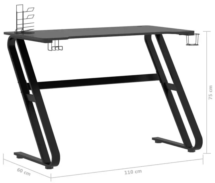 Czarne nowoczesne biurko dla gracza - Kano