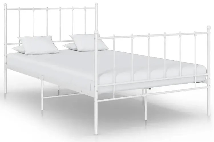 Białe metalowe łózko w stylu loftowym 120x200 cm - Laxi
