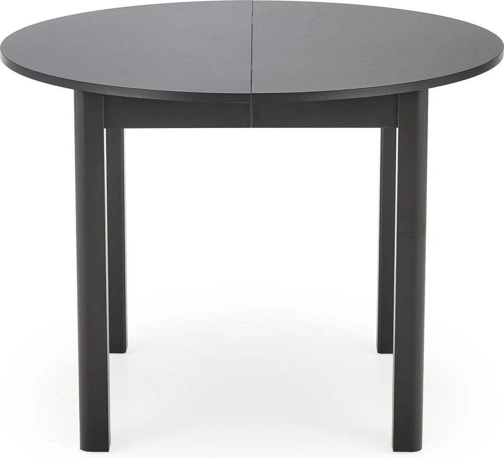 Czarny rozkładany stół z okrągłym blatem Ringo