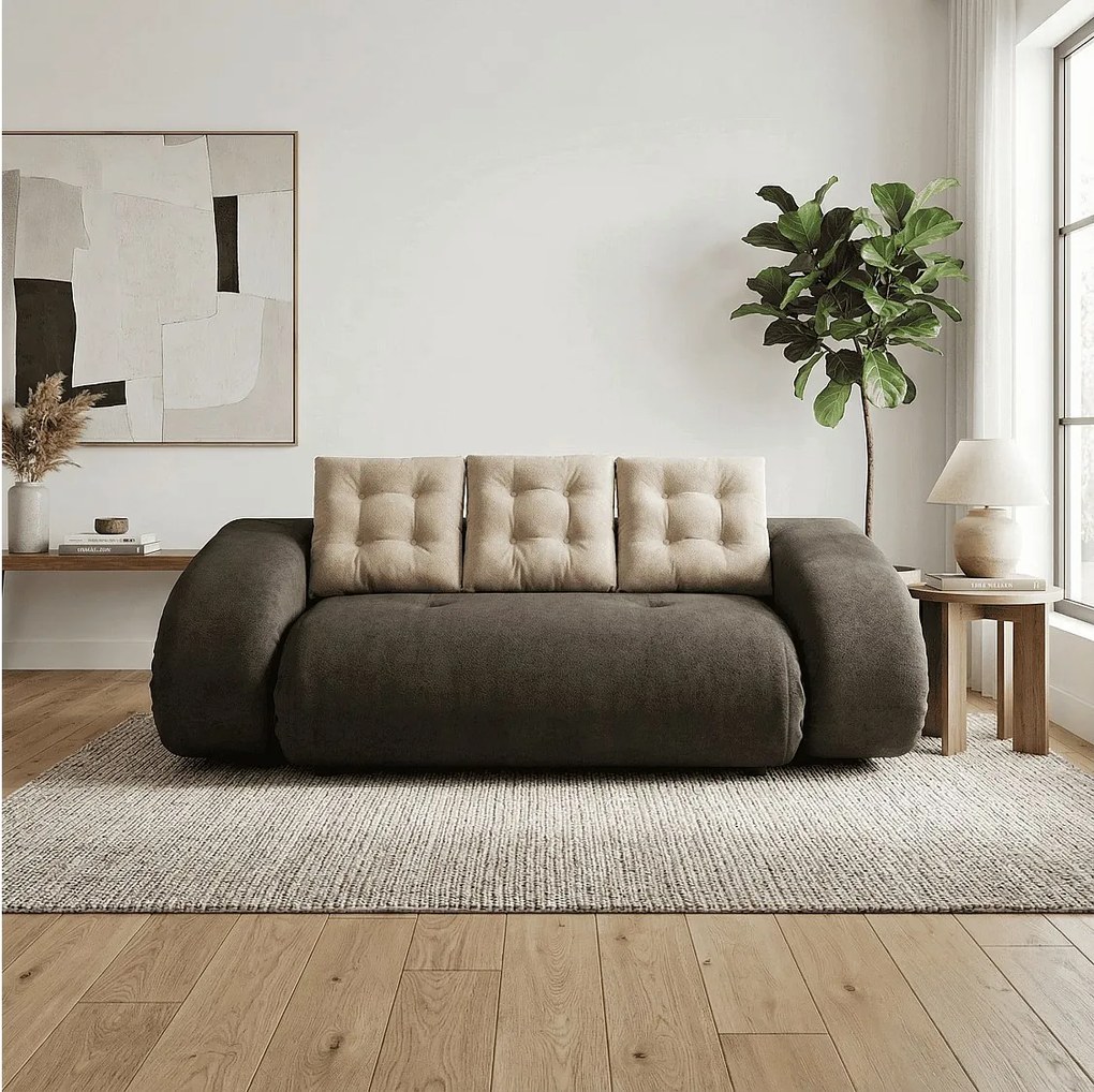Coco Living Sofa rozkładana Okoa 2-osobowa – brąz piaskowy