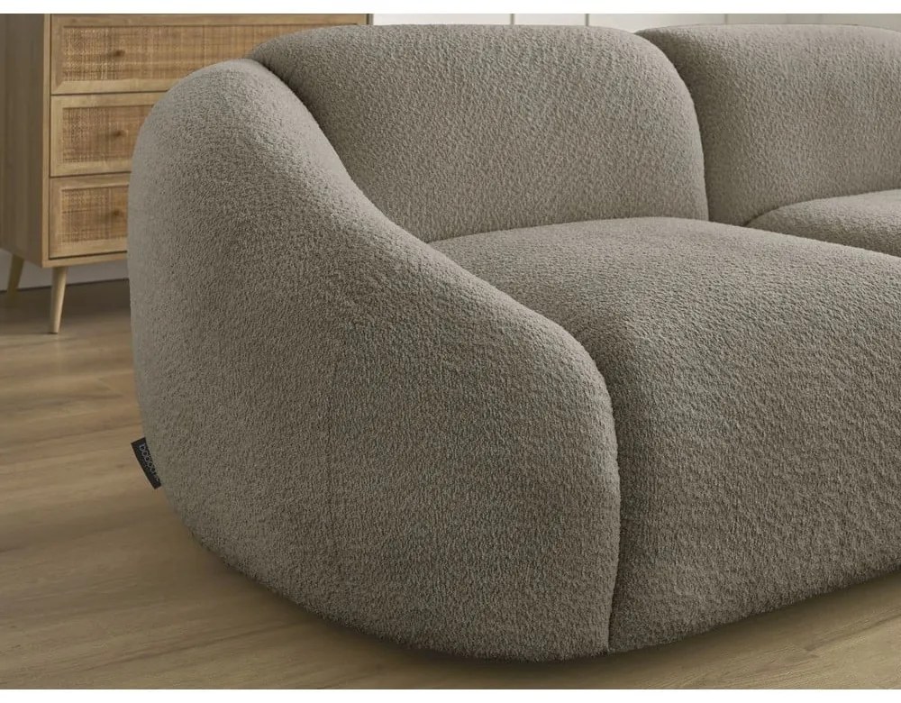 Szarobrązowa sofa z materiału bouclé 230 cm Tina – Bobochic Paris