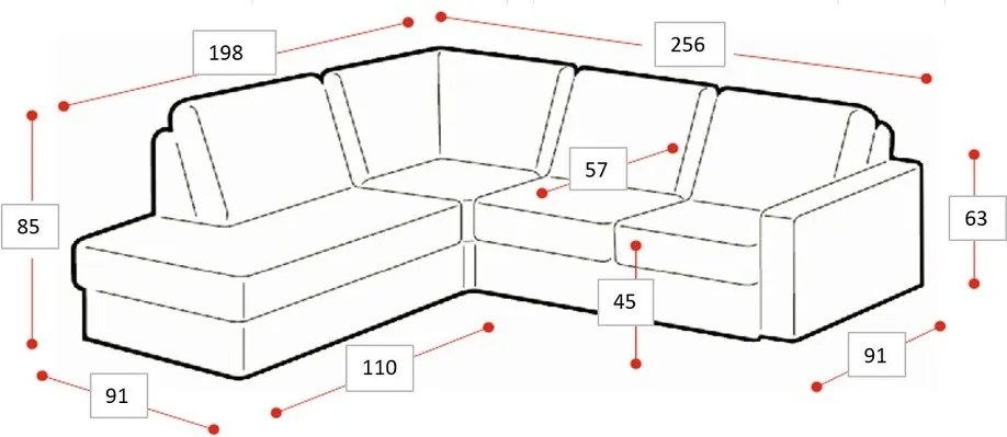 Beżowy narożnik z tkaniny szenilowej (lewostronny/w kształcie litery L) Fabian – Scandic