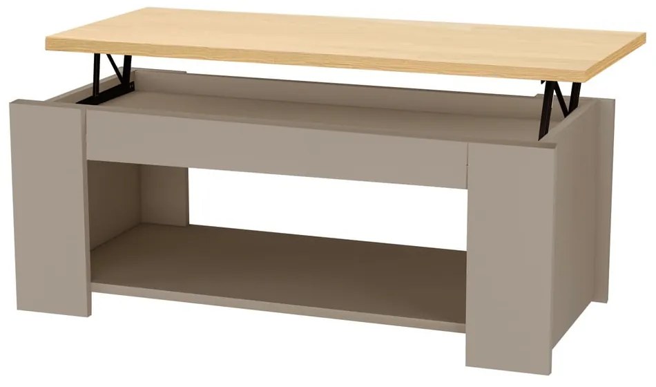 Szary stolik z blatem w dekorze dębu 105x47 cm Emerald – Støraa