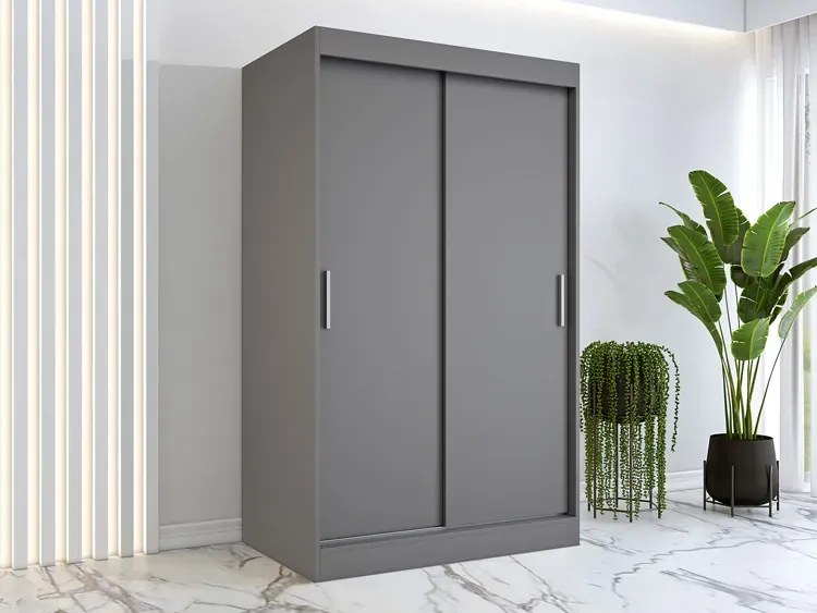 Antracytowa szafa przesuwna 120 cm N4-Z67