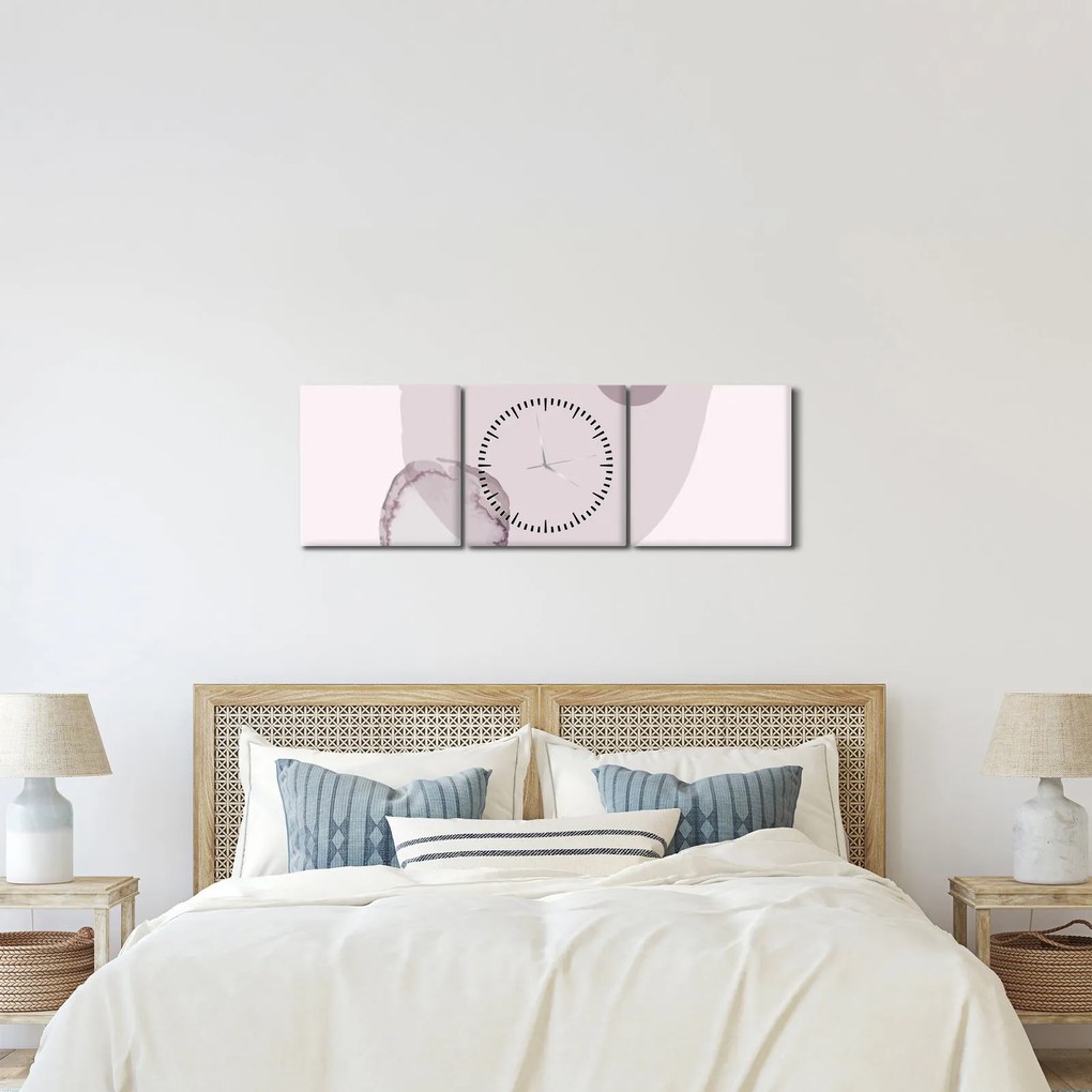 Obraz - Fioletowy minimalizm N⁰2 (z zegarem) (90x30 cm)