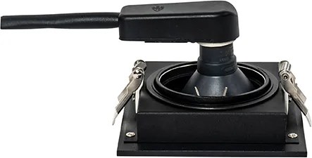 Kwadratowy reflektor wpuszczany czarny regulowany - Artemis 70