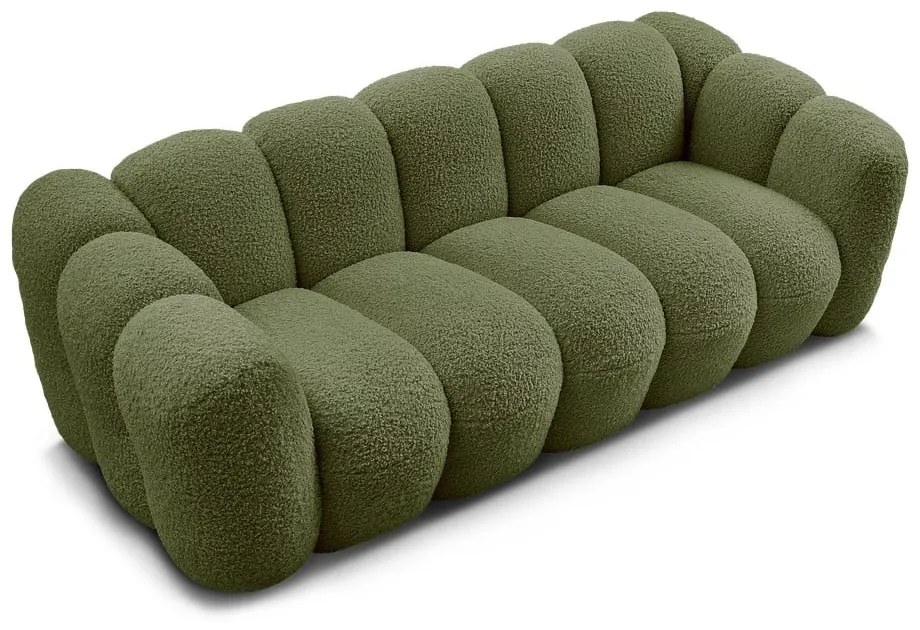 Zielona sofa z materiału bouclé 232 cm Hippolyte – Bobochic Paris