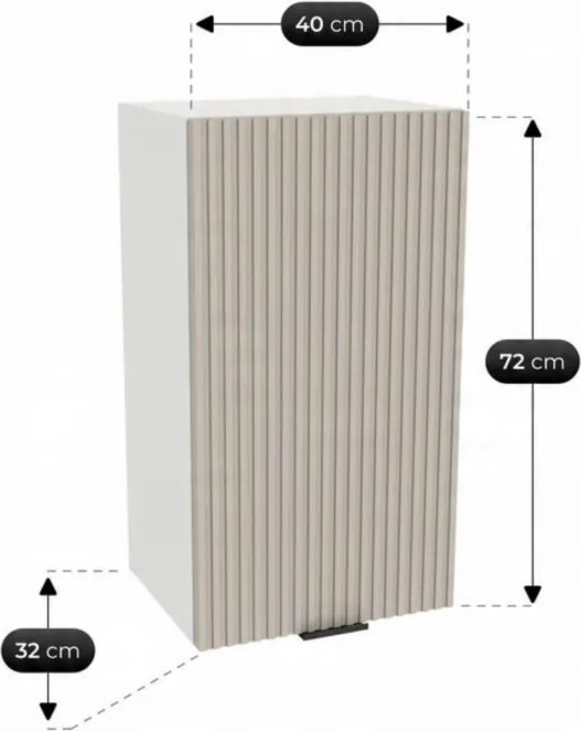 Zestaw Mebli Kuchennych MODERN 170 cm Kaszmir/Biały Ryflowany Nowoczesny