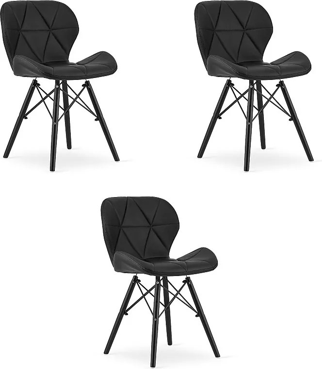 Krzesło Valora WAKO ze skóry ekologicznej w kolorze czarnym, nowoczesny design x3