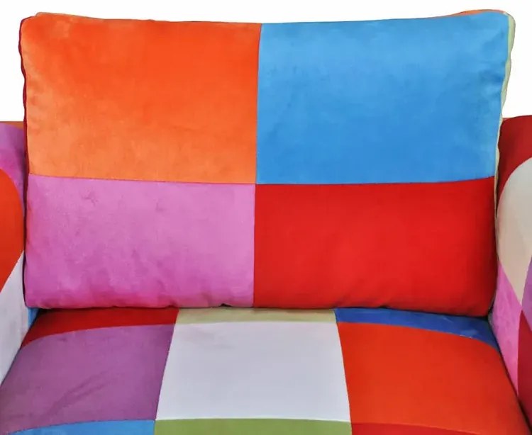 Klubowy fotel patchwork z chromowaną podstawą F4-E35